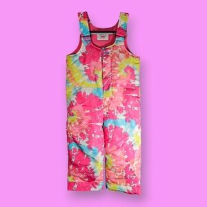 The Children’s Place Toddler Pink Tie Dye Snowsuit Overalls Size 3T